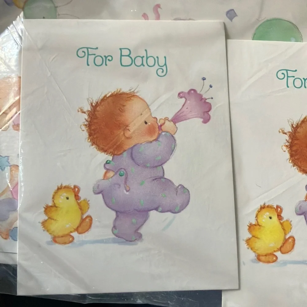 Vintage Baby Gift Wrap and cards Set - Sealed New‎ Old Stock